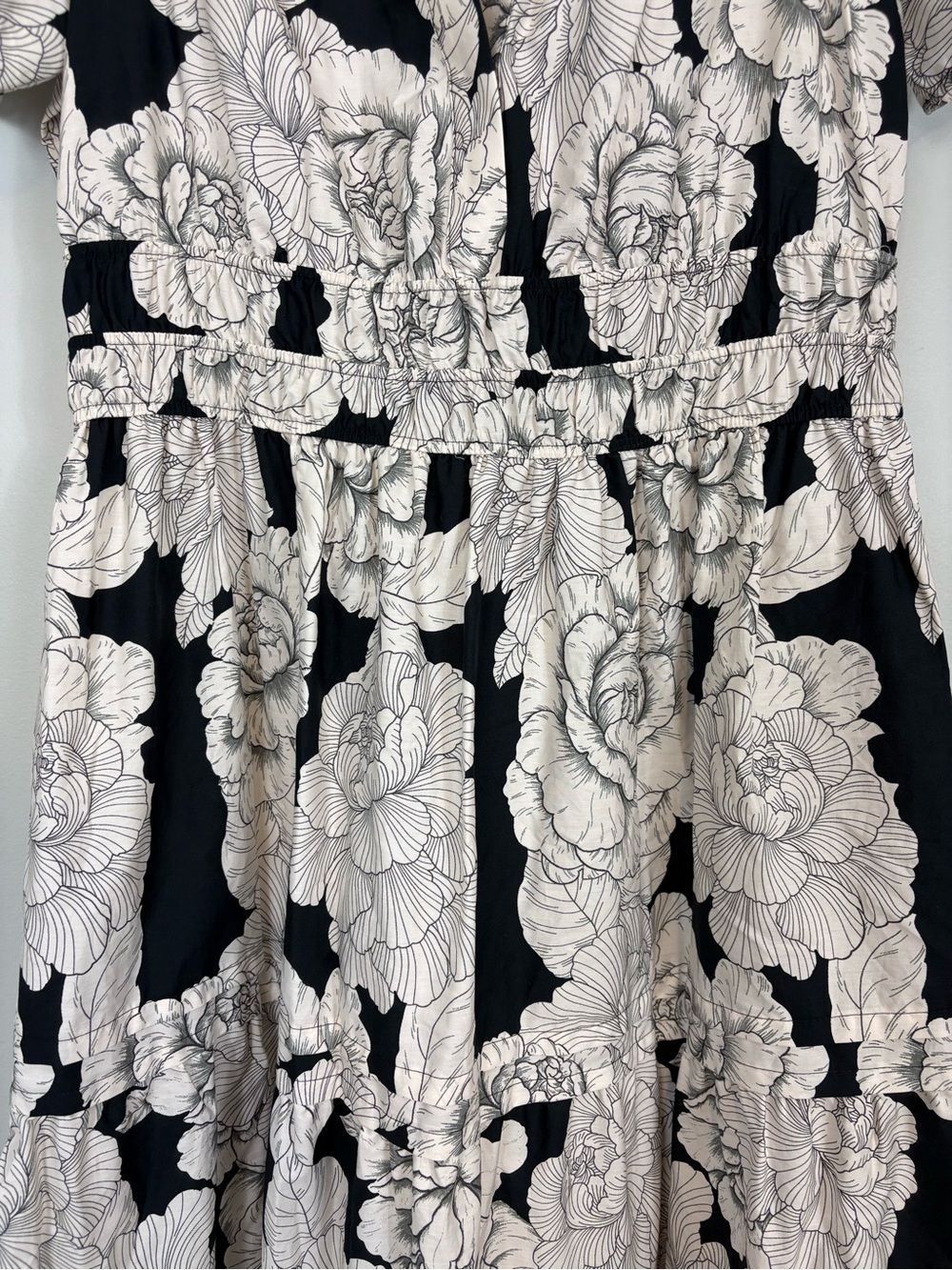 NWT Anthropologie The Somerset Maxi Dress White Rose Floral Peony L Large - Picture 8 of 13